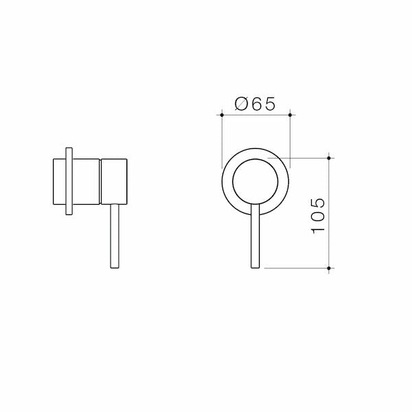 Caroma Liano II Bath / Shower Trim Kit - Round - Gun Metal