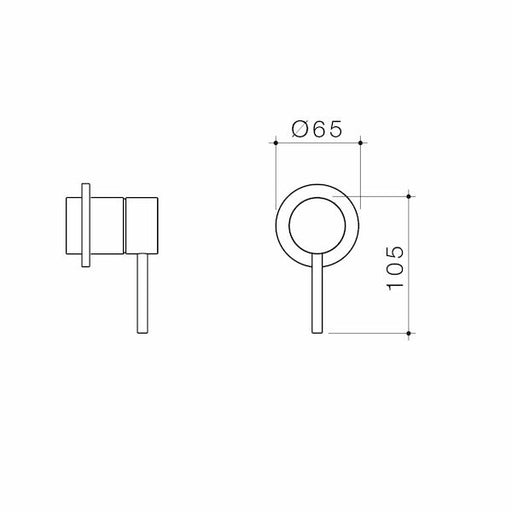 Caroma Liano II Bath / Shower Trim Kit - Round - Gun Metal