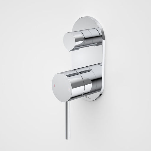 Caroma Liano II Bath / Shower Mixer With Diverter - Rounded Cover Plate - Chrome - Sales Kit