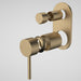 Caroma Liano II Bath / Shower Mixer With Diverter Trim Kit - Rounded Cover Plate - Brushed Brass