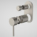 Caroma Liano II Bath / Shower Mixer With Diverter Trim Kit - Rounded Cover Plate - Brushed NIckel