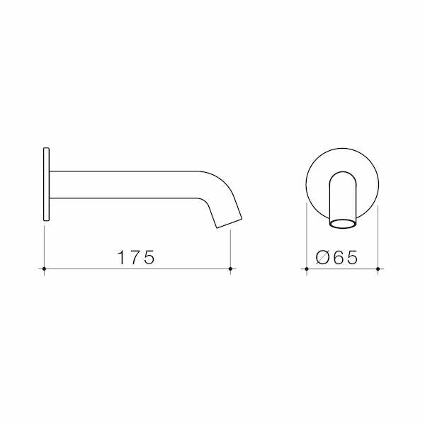 Caroma Liano II 175mm Basin / Bath Outlet - Round - Brushed Nickel