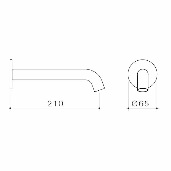 Caroma Liano II 210mm Basin / Bath Outlet - Round - Matte Black