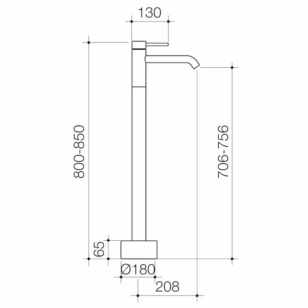 Caroma Liano II Freestanding Bath Filler - Matte Black