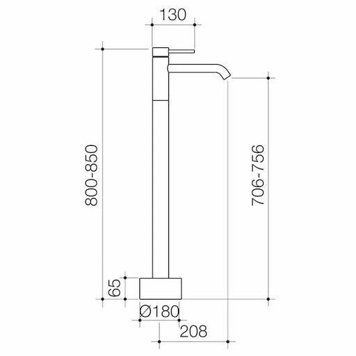 Caroma Liano II Freestanding Bath Filler - Brushed Nickel