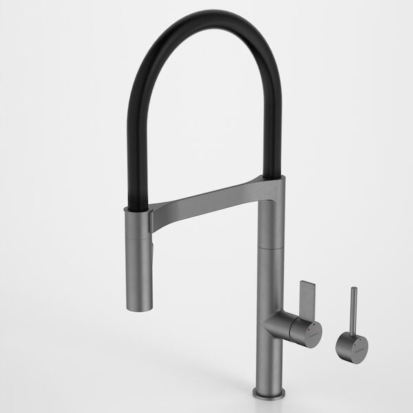 Caroma Liano II Pull Down Sink Mixer with Dual Spray - Gun Metal