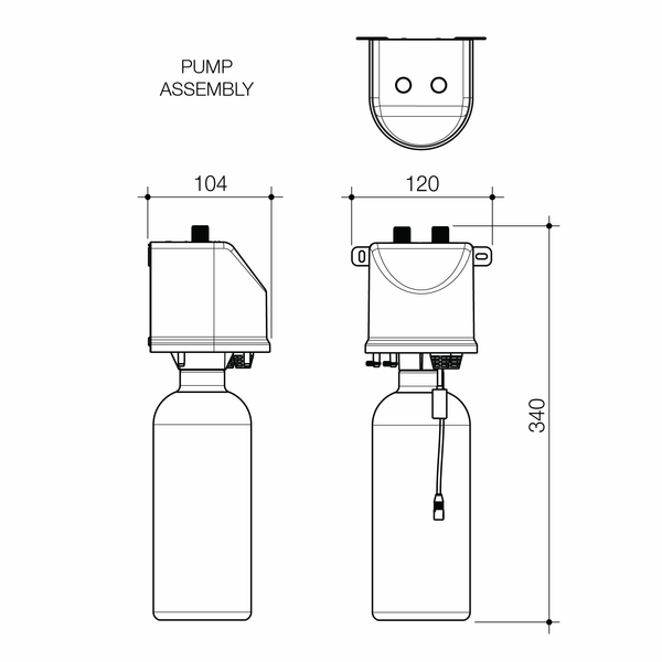 Caroma Liano II – Sensor Hob Mounted Soap Dispenser – Brushed Nickel