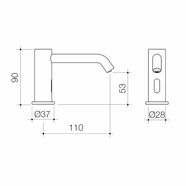 Caroma Liano II – Sensor Hob Mounted Soap Dispenser – Matte Black