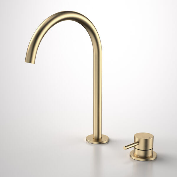 Caroma Liano II Hob Basin/Sink Mixer Set 200mm - Brushed Brass