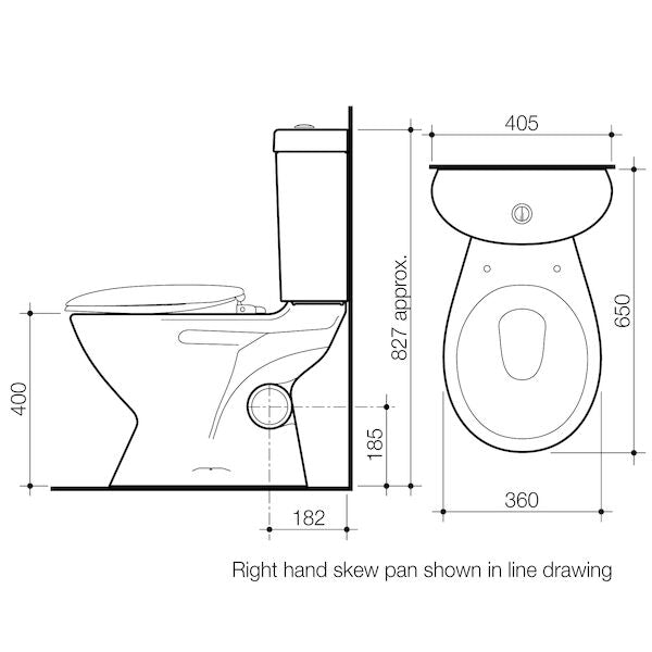 Caroma Profile Right Hand Skew Trap Close Coupled Suite