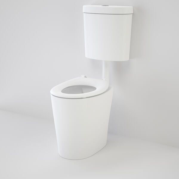 Caroma Care 610 Cleanflush Connector P Trap Suite with Caravelle Single Flap Seat White
