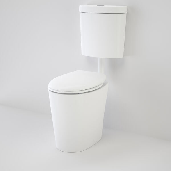 Caroma Care 610 Cleanflush Connector P Trap Suite with Caravelle Double Flap Seat White