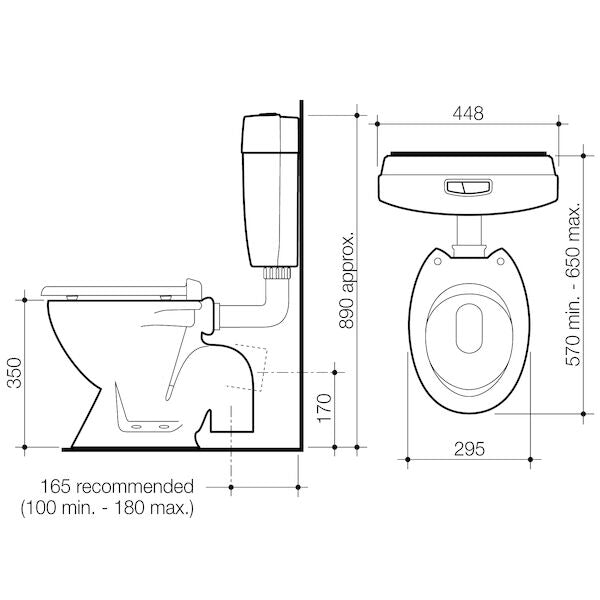 Caroma Junior 100 Connector (P Trap) Suite