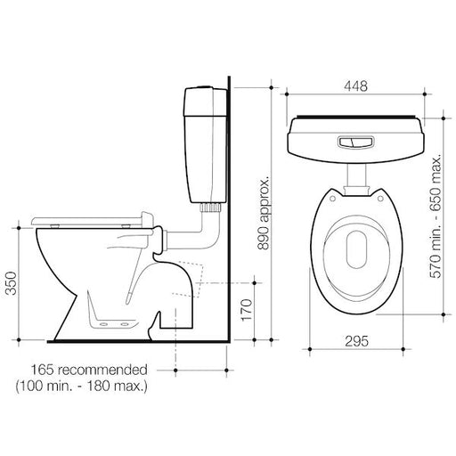 Caroma Junior 100 Connector (S Trap) Suite