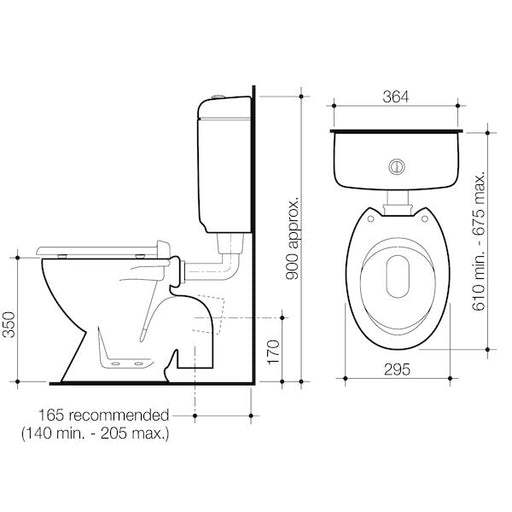 Caroma Junior 200 Connector (S Trap) Suite