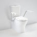 Caroma Opal Cleanflush Easy Height WFCC Suite with Double Flap Seat White and Nurse Call Armrest Right