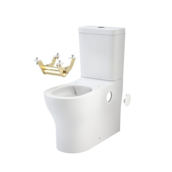 Caroma Opal Cleanflush Easy Height Wall Faced Close Coupled Suite with Armrest Mounting Kit