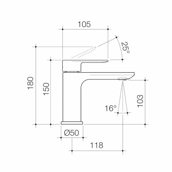 Caroma Urbane II Basin Mixer - Gunmetal - Lead Free