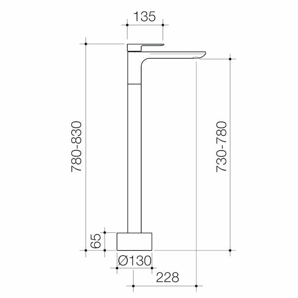 Caroma Urbane II Freestanding Bath Filler - Brushed Nickel