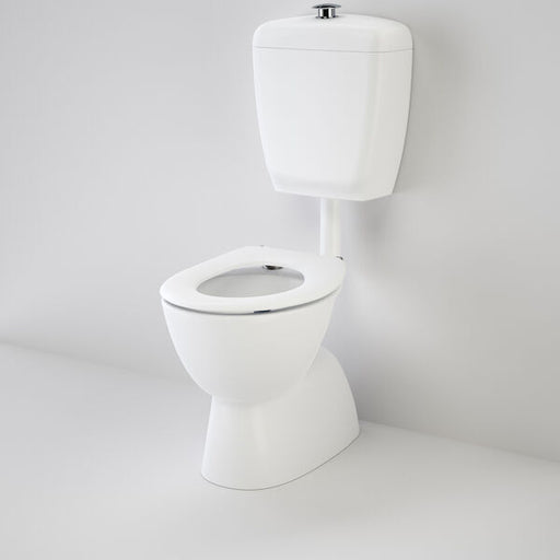 Caroma Care 400 Connector (S Trap) Suite with Caravelle Care Single Flap Seat - White