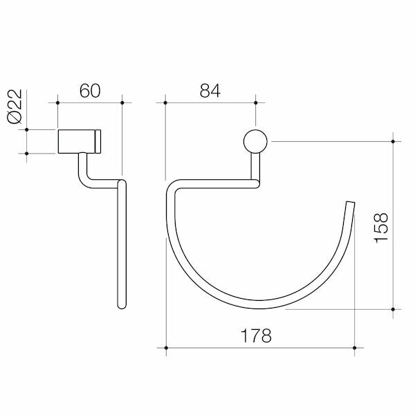 Caroma Titan Stainless Steel Towel Ring