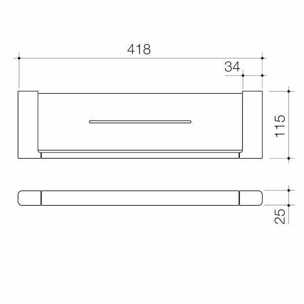 Caroma Luna Metal Shelf Brushed Nickel