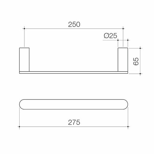 Caroma Urbane II Hand Towel Rail - Brushed Nickel