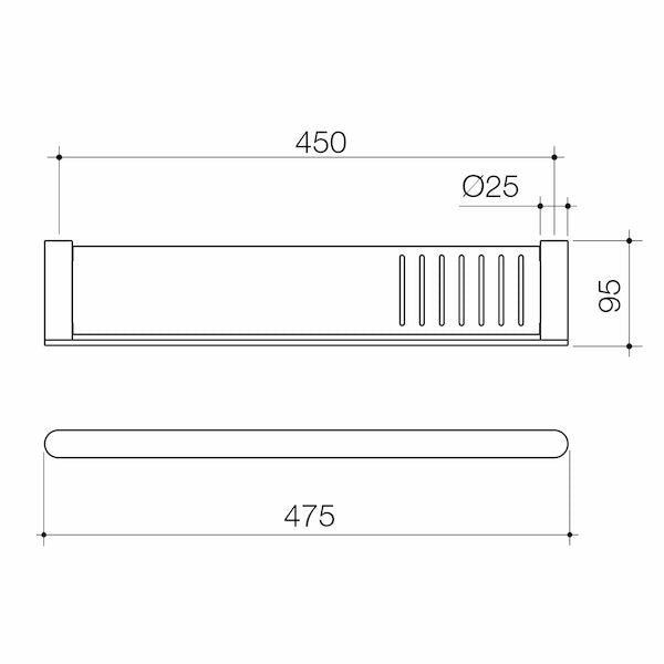 Caroma Urbane II Bathroom Shelf - Gunmetal