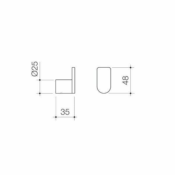 Caroma Urbane II Robe Hook - Gunmetal