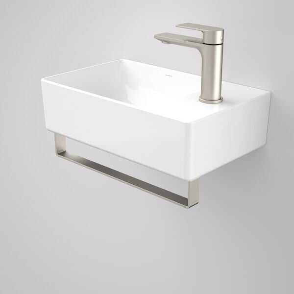 Caroma Urbane II Hand Wall Basin Integrated Rail - Brushed Nickel