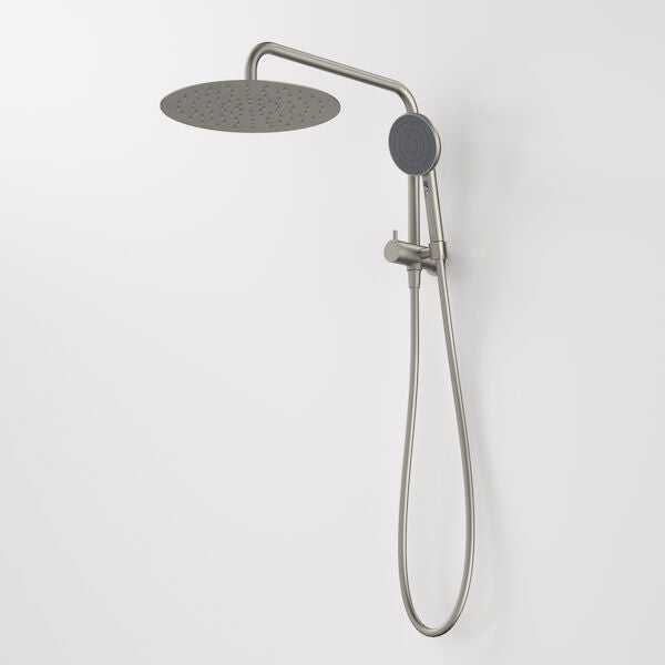 Caroma Urbane II Compact Twin Shower - Brushed Nickel