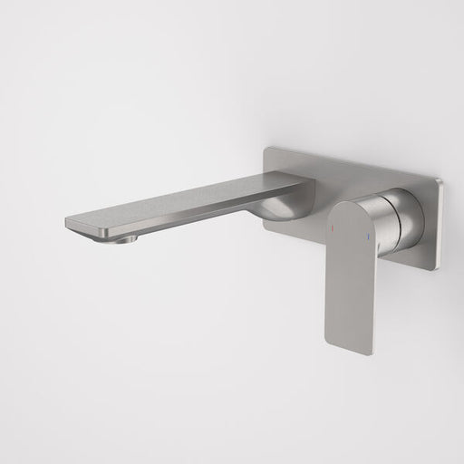 Caroma Urbane II 180mm Wall Basin / Bath Mixer - Rectangular Cover Plate - Gunmetal - Sales Kit - Lead Free
