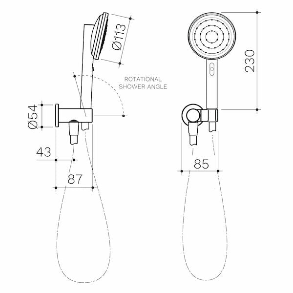 Caroma Urbane II Hand Shower - Black