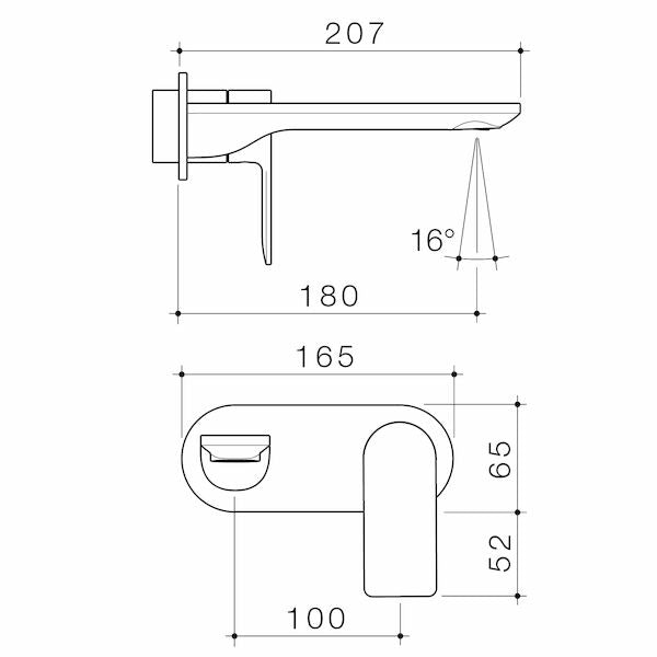 Caroma Urbane II 180mm Wall Basin / Bath Trim Kit - Round Cover Plate - Brushed Nickel - Lead Free