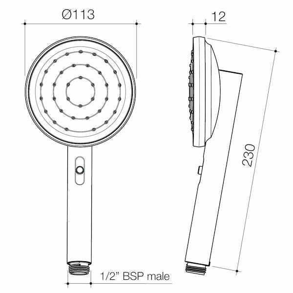 Caroma Urbane II Hand Shower (Handset Only) - Black