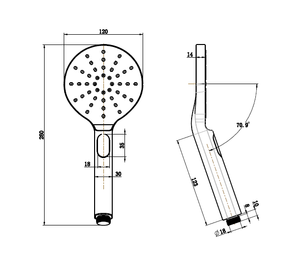 Modern National Paddle Hand Shower