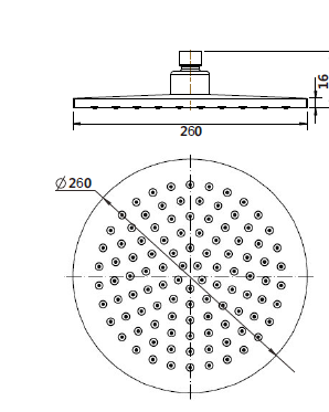 MODERN NATIONAL ABS Round Shower Head 260mm