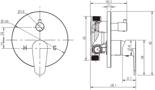 MODERN NATIONAL Ace Shower Diverter Mixer