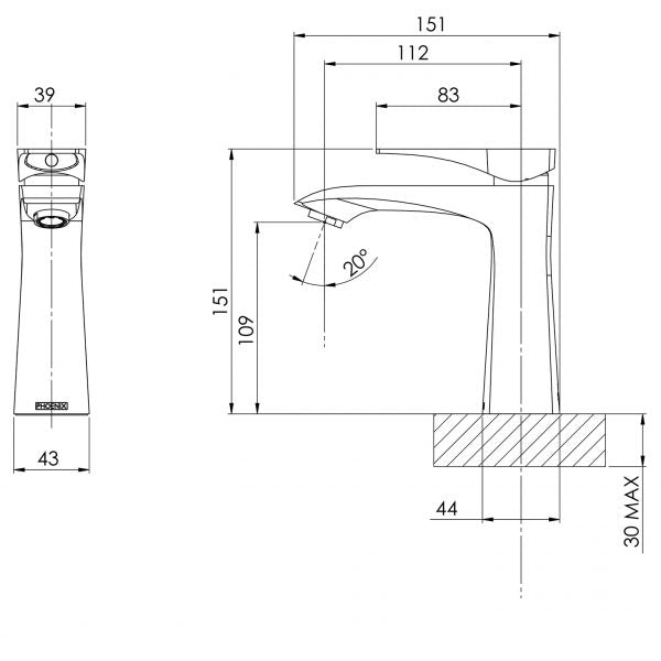 Phoenix Argo Basin Mixer Chrome