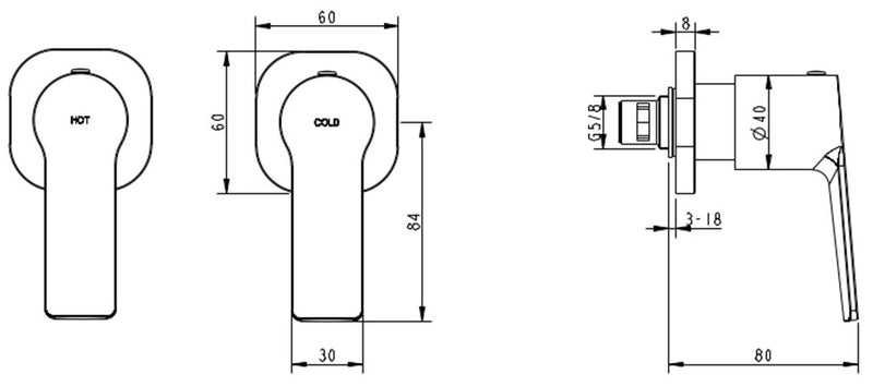 Millennium Akemi SQ Wall Top Assemblies
