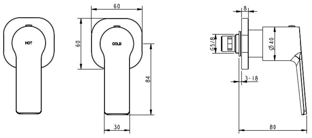 Millennium Akemi SQ Wall Top Assemblies