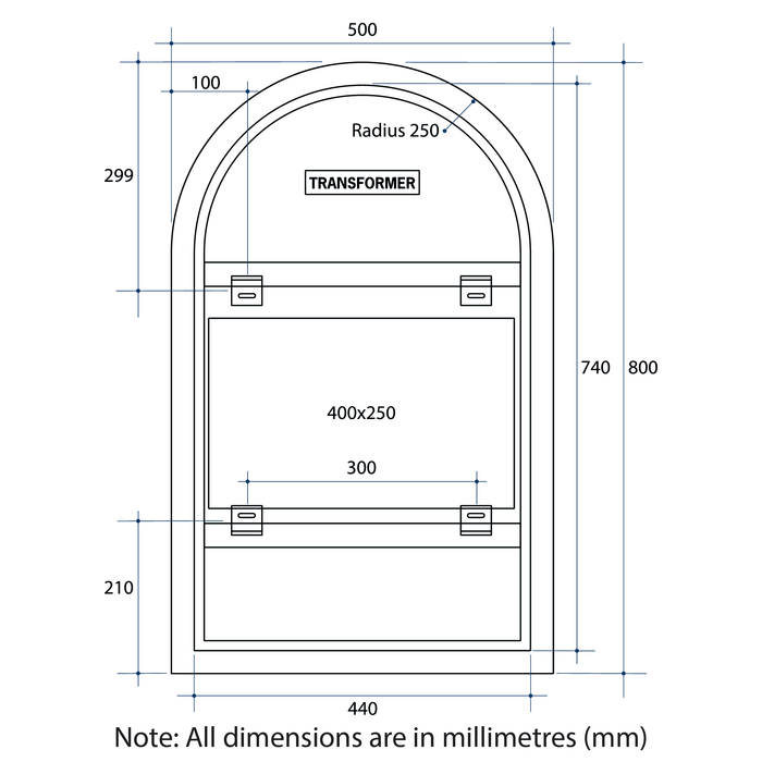 Thermogroup AS500C Arch Shape Premium Backlit Mirror