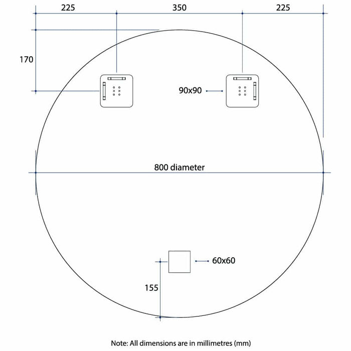 Thermogroup Rio Polished Edge Round Mirror