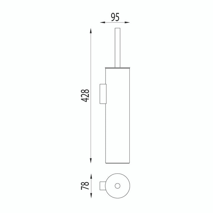 Conserv Comfort Wall Mounted Toilet Brush with Holder