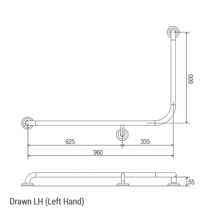 Conserv Bariatric 90° Ambulant and Accessible Grab Rail