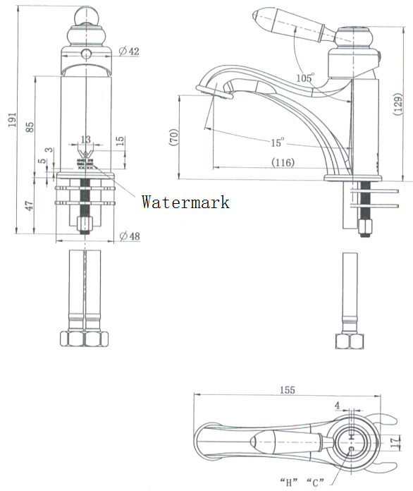 Modern National Bordeaux Basin Mixer