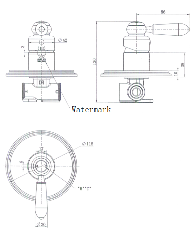 Modern National Bordeaux Shower Mixer