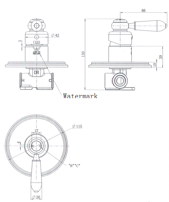 Modern National Bordeaux Shower Mixer