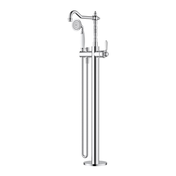 Modern National Bordeaux Freestanding Bath Mixer With Handshower