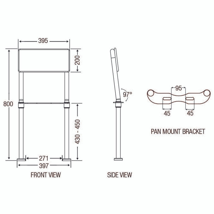 Conserv Clam® Flange Floor Mounted Backrest